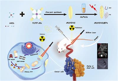 Nano-Metal–Organic Framework Decorated With Pt Nanoparticles as an Efficient Theranostic Nanoprobe for CT/MRI/PAI Imaging-Guided Radio-Photothermal Synergistic Cancer Therapy